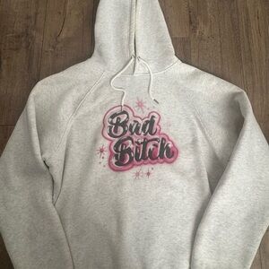 POSTER GIRL Cream oversized Hoodie